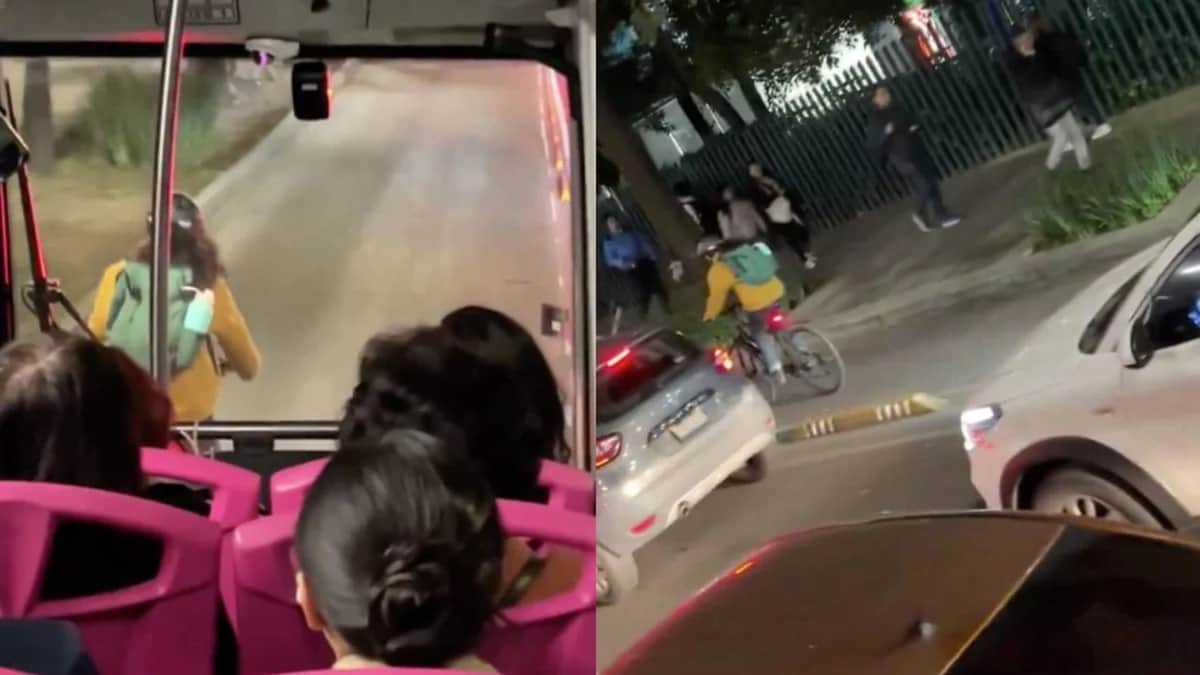 Video: Ciclista invade carril exclusivo del Metrobús en CDMX y desespera al conductor detrás de ella