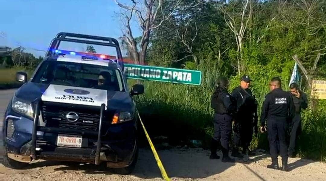 Encuentran a dos sujetos amarrados y con el tiro de gracia a las afueras de Cancún