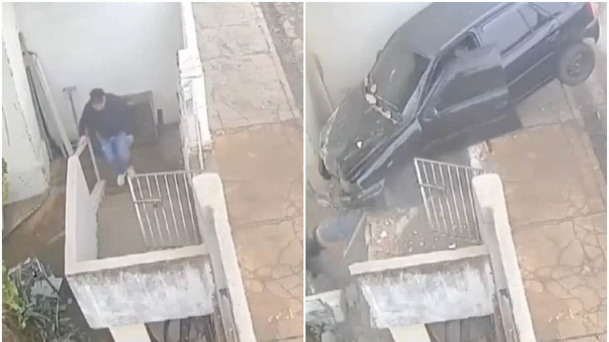 VIDEO: Auto se estrella en una casa y aplasta a una mujer que pretendía salir a la calle en Brasil