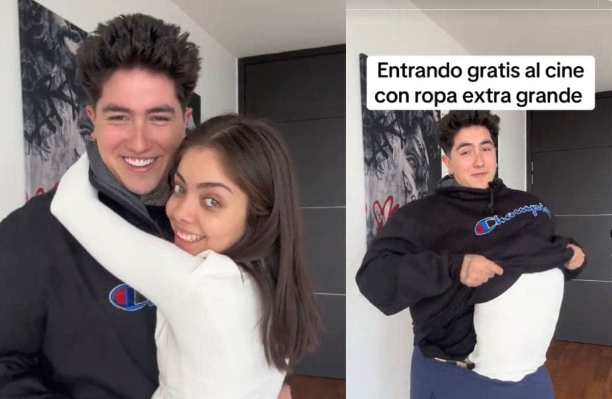 VIDEO: Influencer genera polémica al entrar gratis al cine usando ropa extragrande