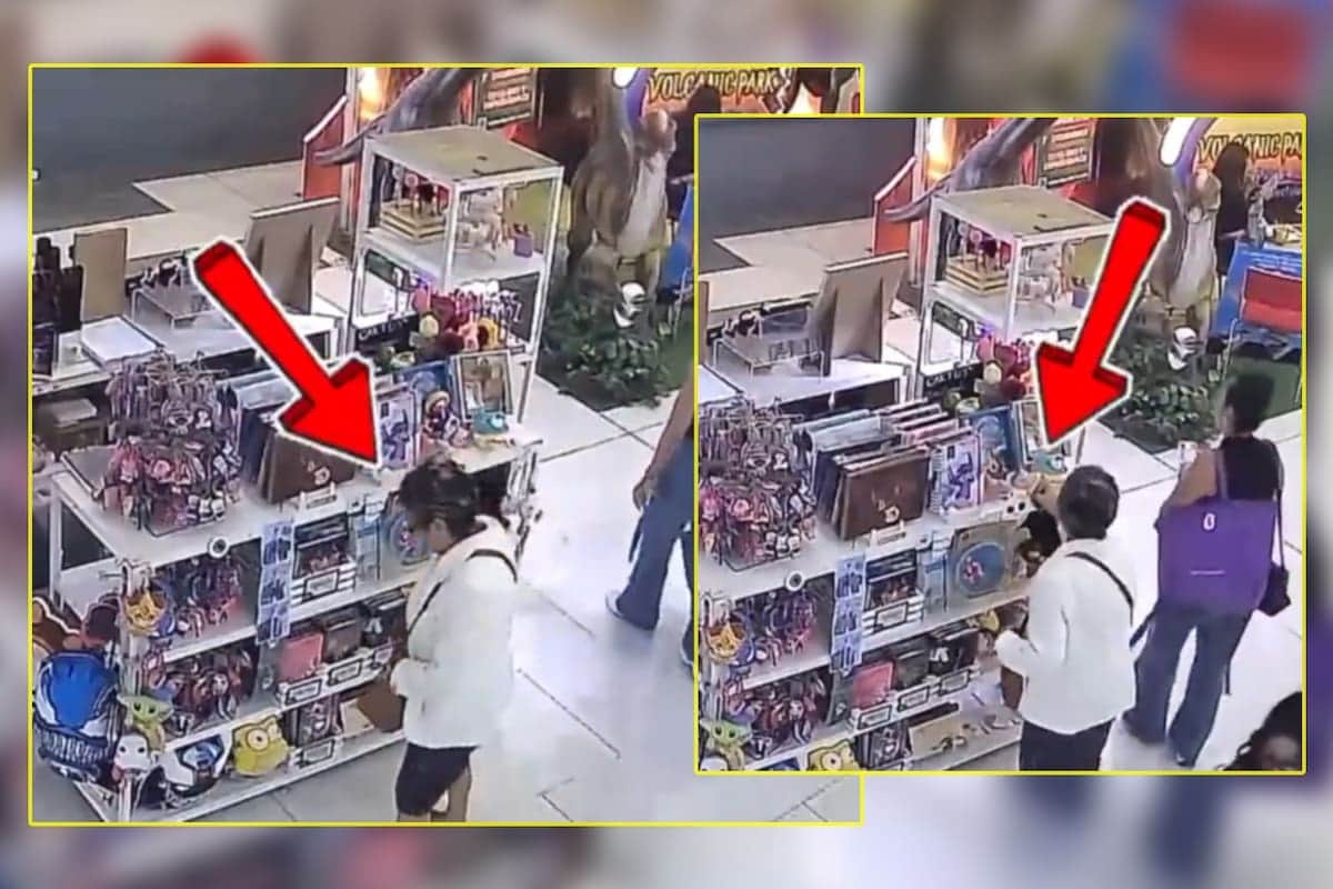 VIDEO: Captan a abuelita robando en un centro comercial de Puebla