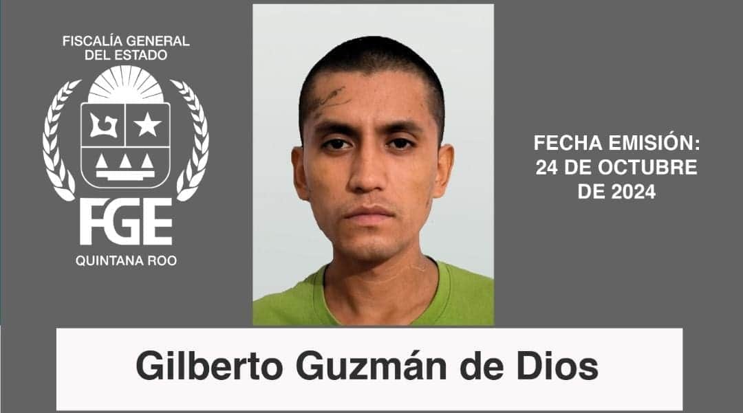 Ofrecen 300 mil pesos de recompensa por Gilberto Guzmán de Dios, quien mató a un bebé en Cancún