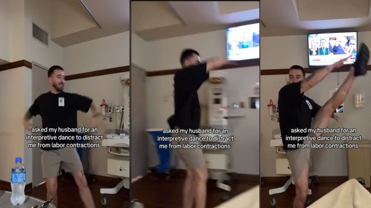 Video: Hombre improvisó coreografía de baile para distraer el dolor de su esposa en pleno parto