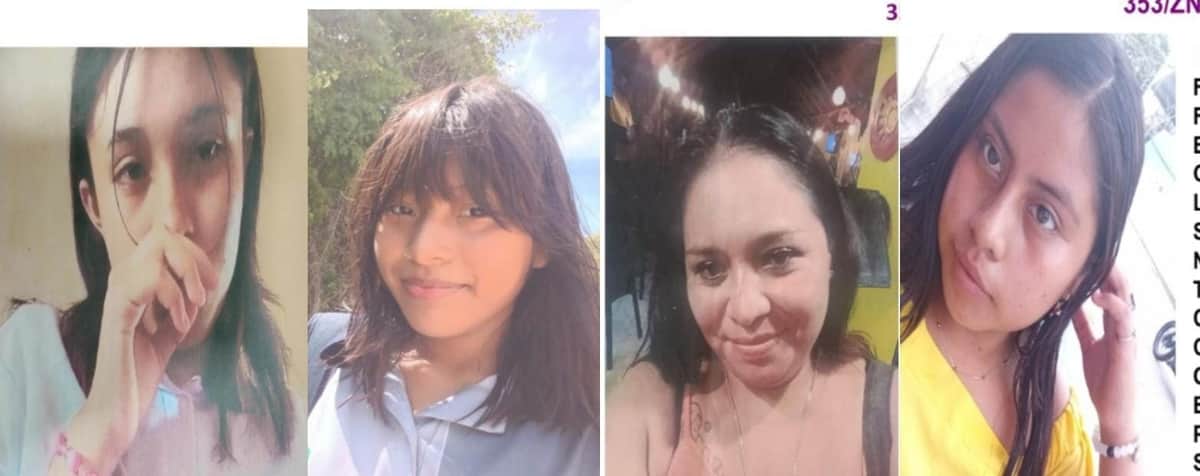 Buscan a una mujer y tres menores reportadas como desaparecidas en Quintana Roo