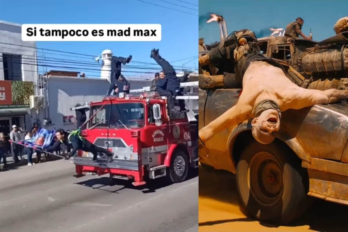 VIDEO: Bomberos se hacen virales al ser captados haciendo malabares y flexiones sobre un camión