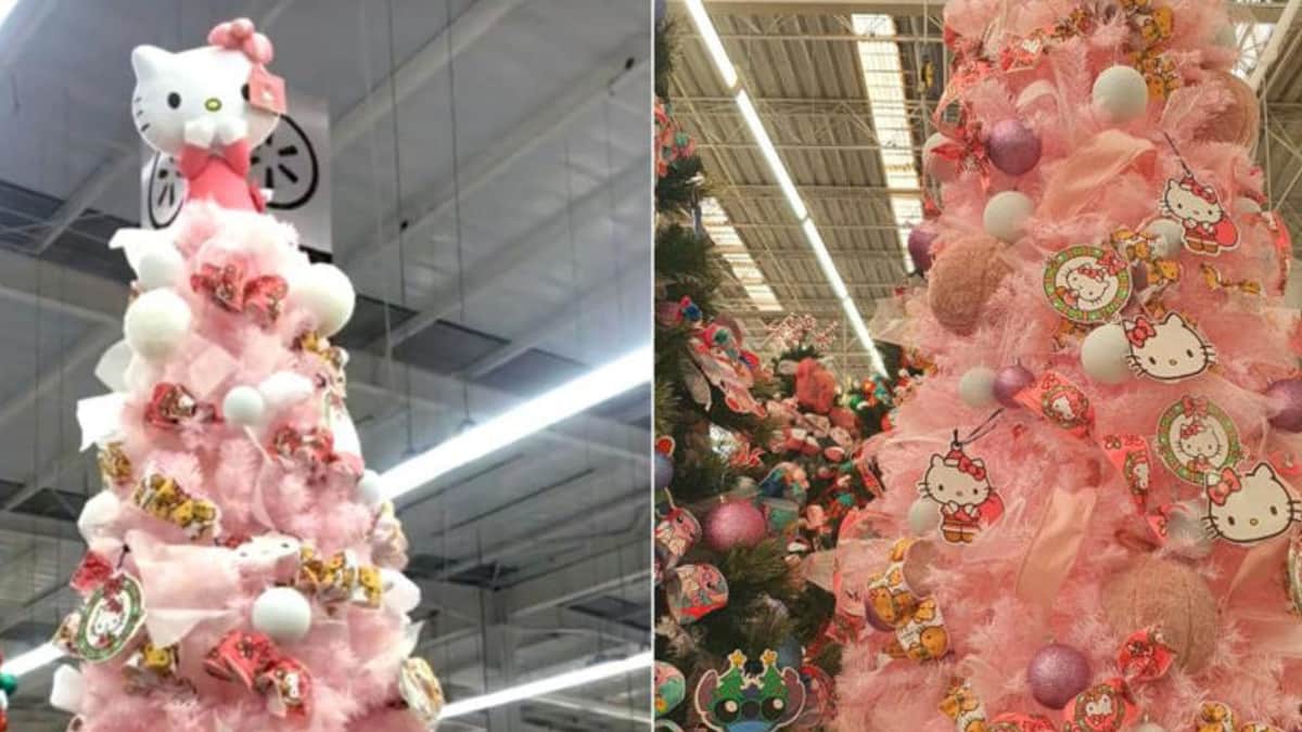 Árbol de Navidad de Hello Kitty enamora a internautas; está ubicado en algún Walmart