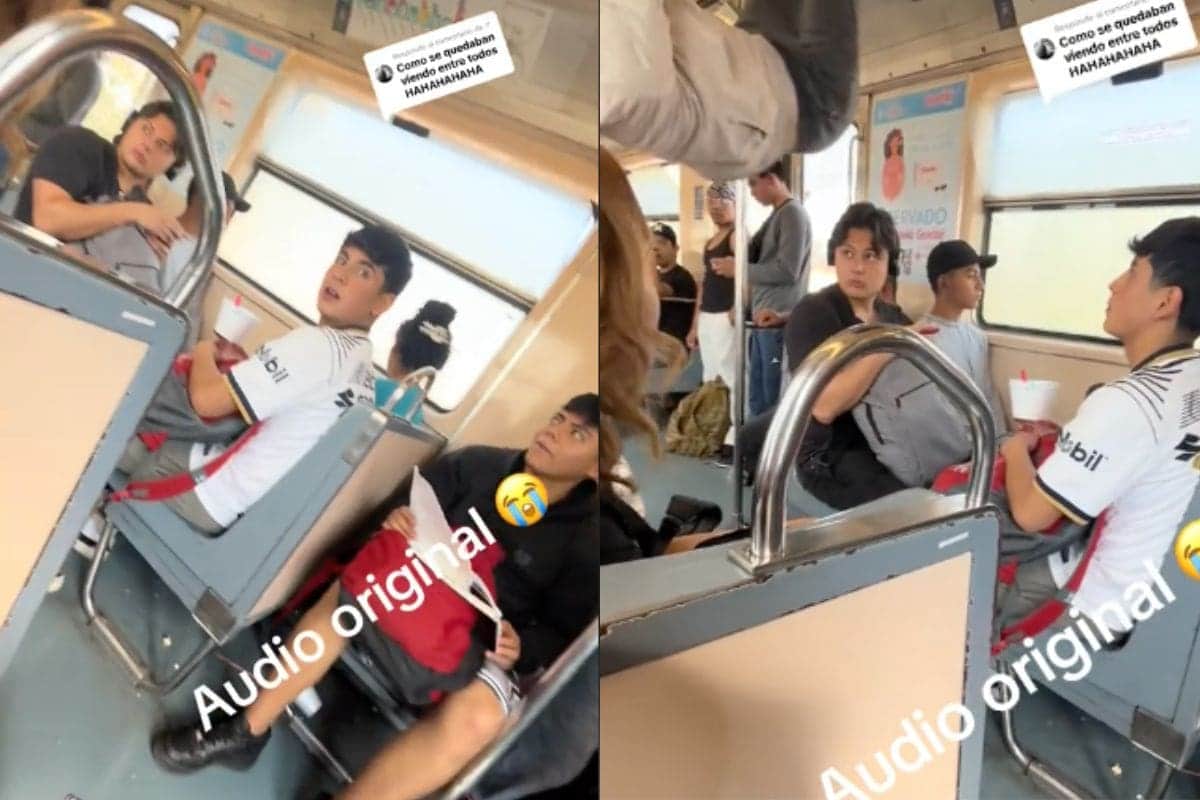 VIDEO: Mujer se vuelve tendencia por colgarse en agarraderas del Metro de CDMX