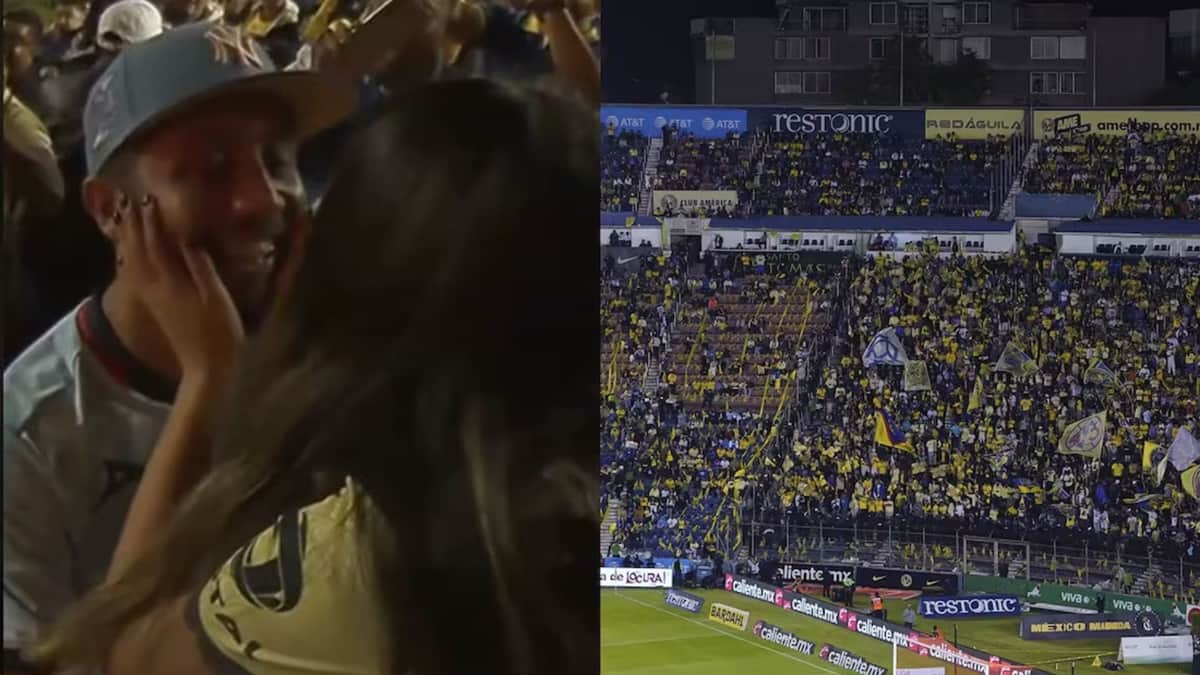 Aficionado del Cruz Azul le propone matrimonio a su novia americanista en pleno partido