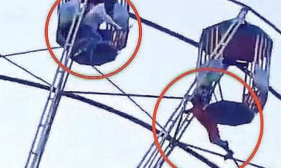 Video: Captan caída de niña en una rueda de la fortuna en India