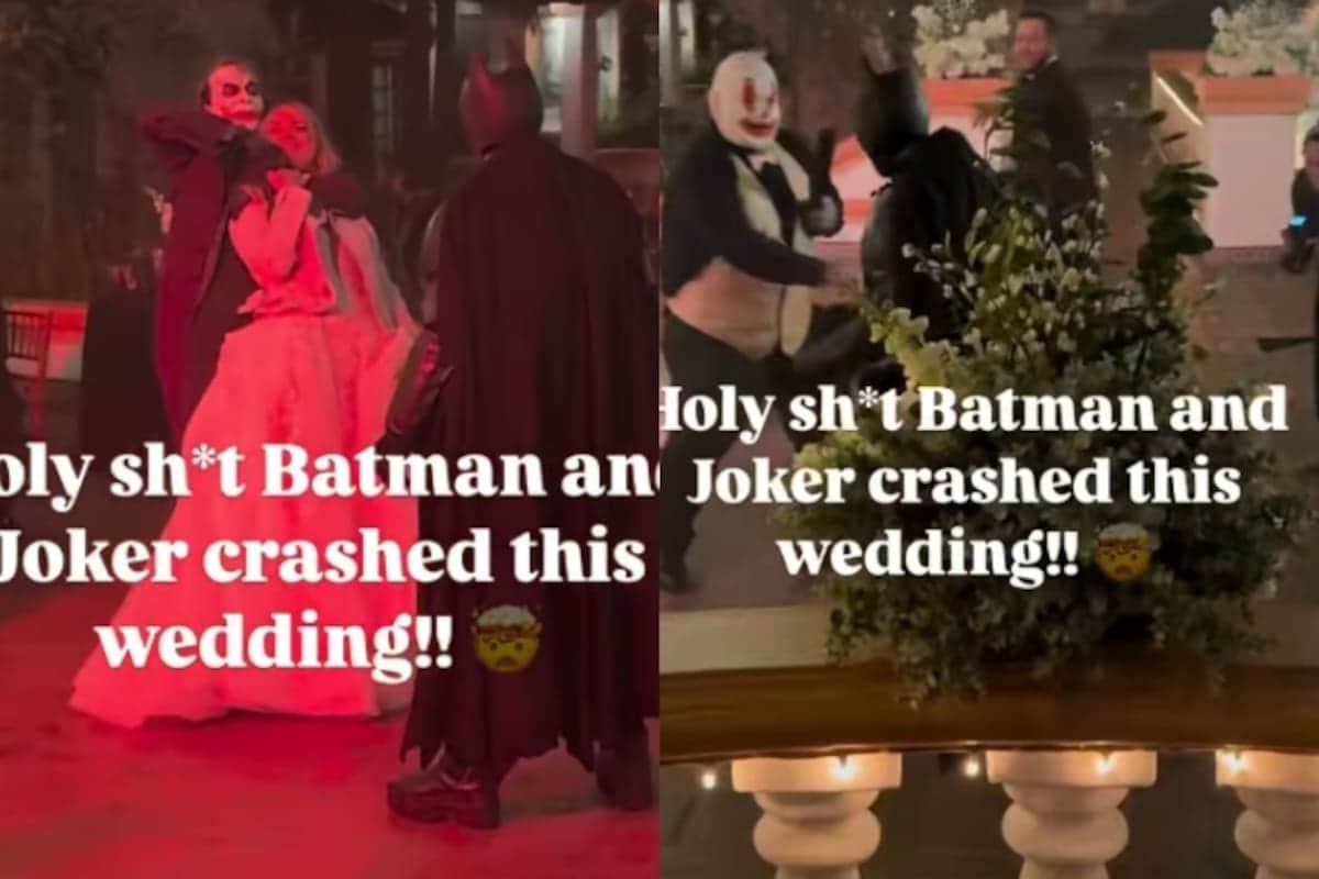 Boda se vuelve viral por incluir actores de Batman y el Joker en su celebración
