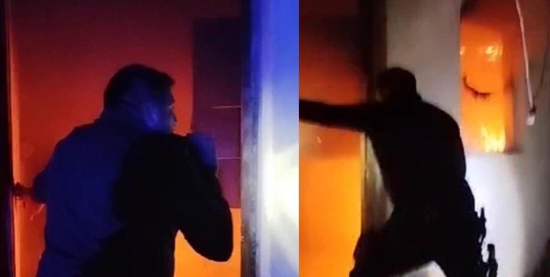 Video: Sujeto en estado de ebriedad queda atrapado en un incendio en Cancún