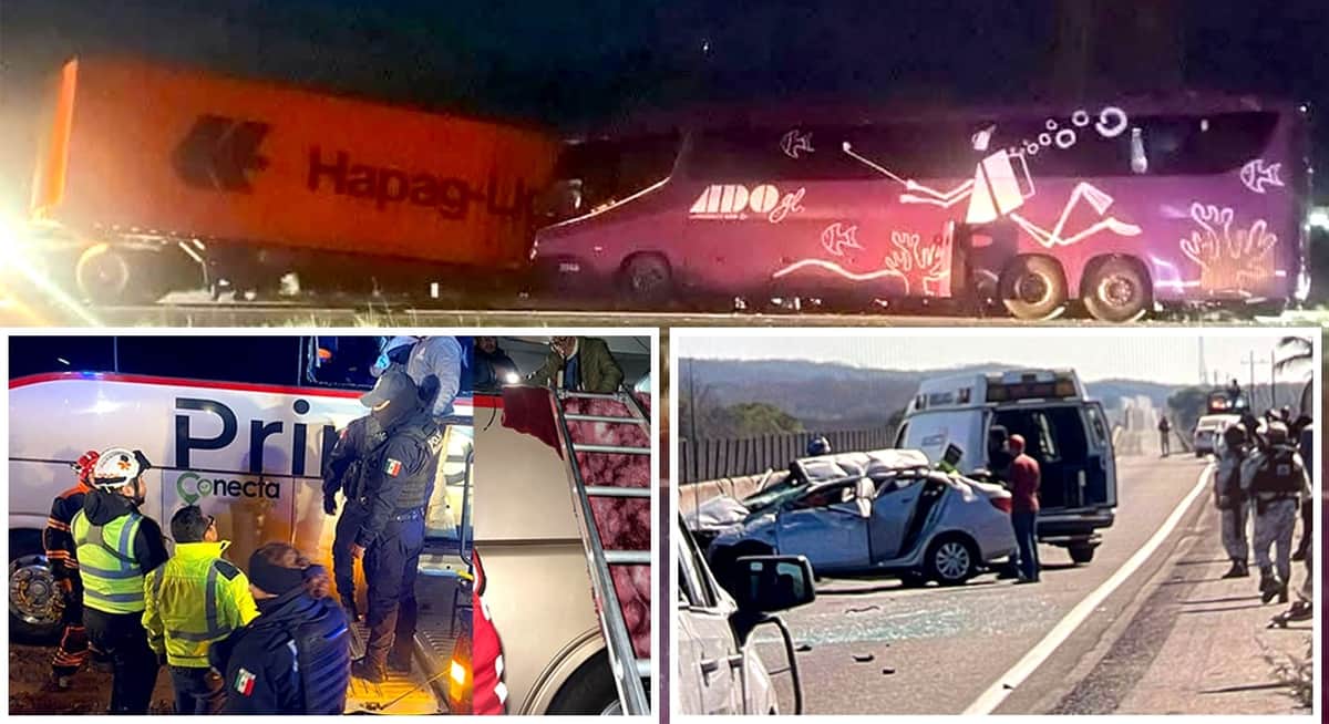 Dejan nueve muertos y 50 heridos accidentes carreteros en Veracruz, Sinaloa y Guanajuato