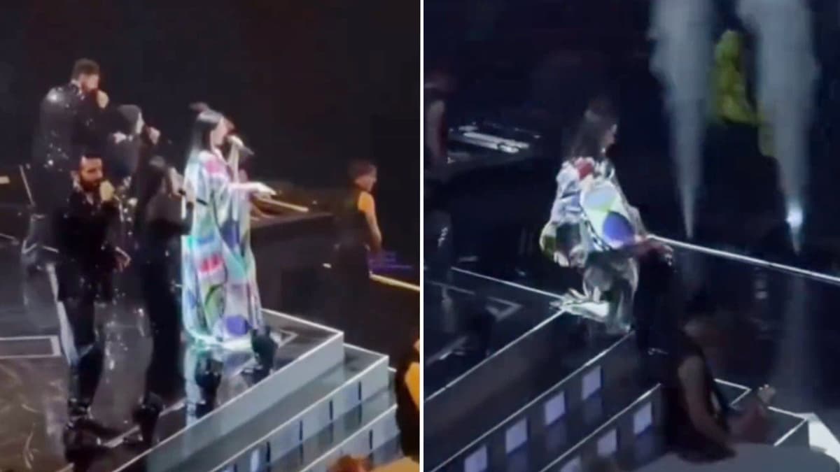 VIDEO: Laura Pausini sufre tremenda caída en el escenario