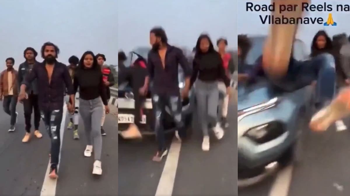 Video: Influencers son atropellados mientras grababan un video en plena autopista en India