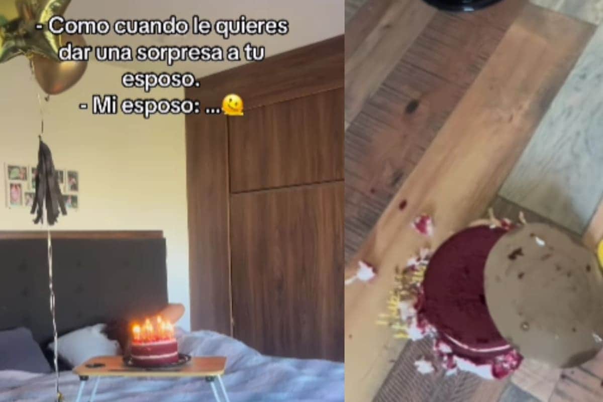 VIDEO: Familia sorprende a hombre dormido por su cumpleaños, pero este tira el pastel y las velas