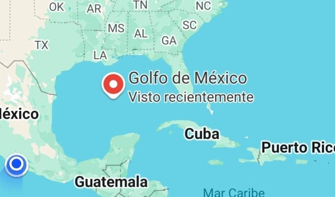 Google Maps anuncia que hará el cambio de nombre a Golfo de América