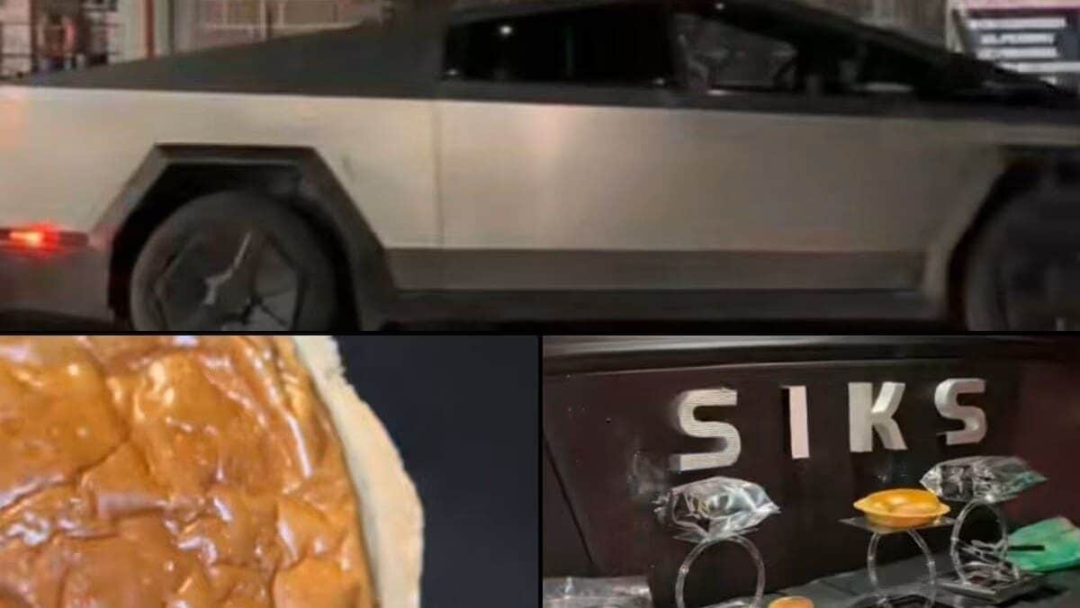 Usan Cybertruck de Tesla para vender hamburguesas en Puebla