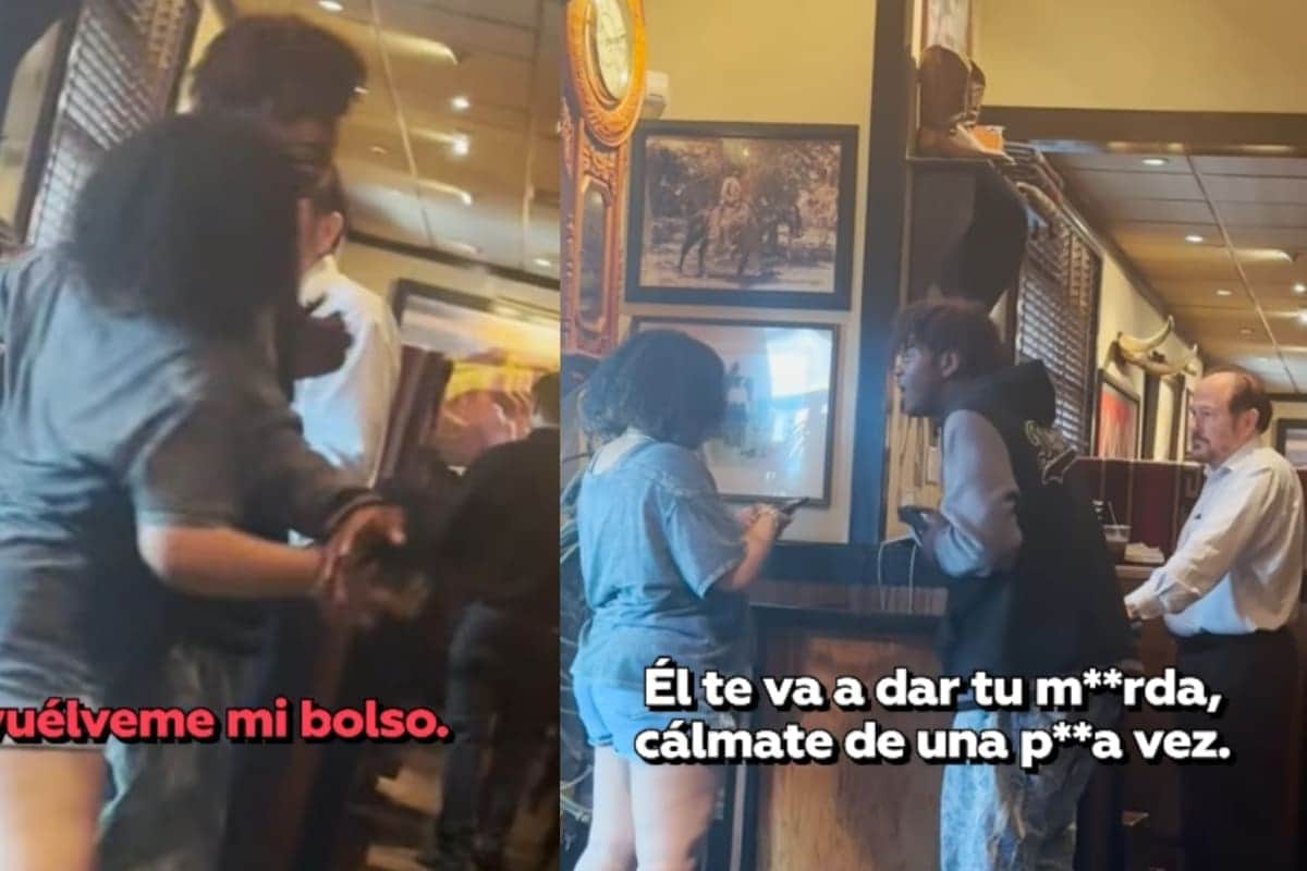 VIDEO: Mujer huye de un restaurante sin pagar, pero olvida su bolso y debe regresar