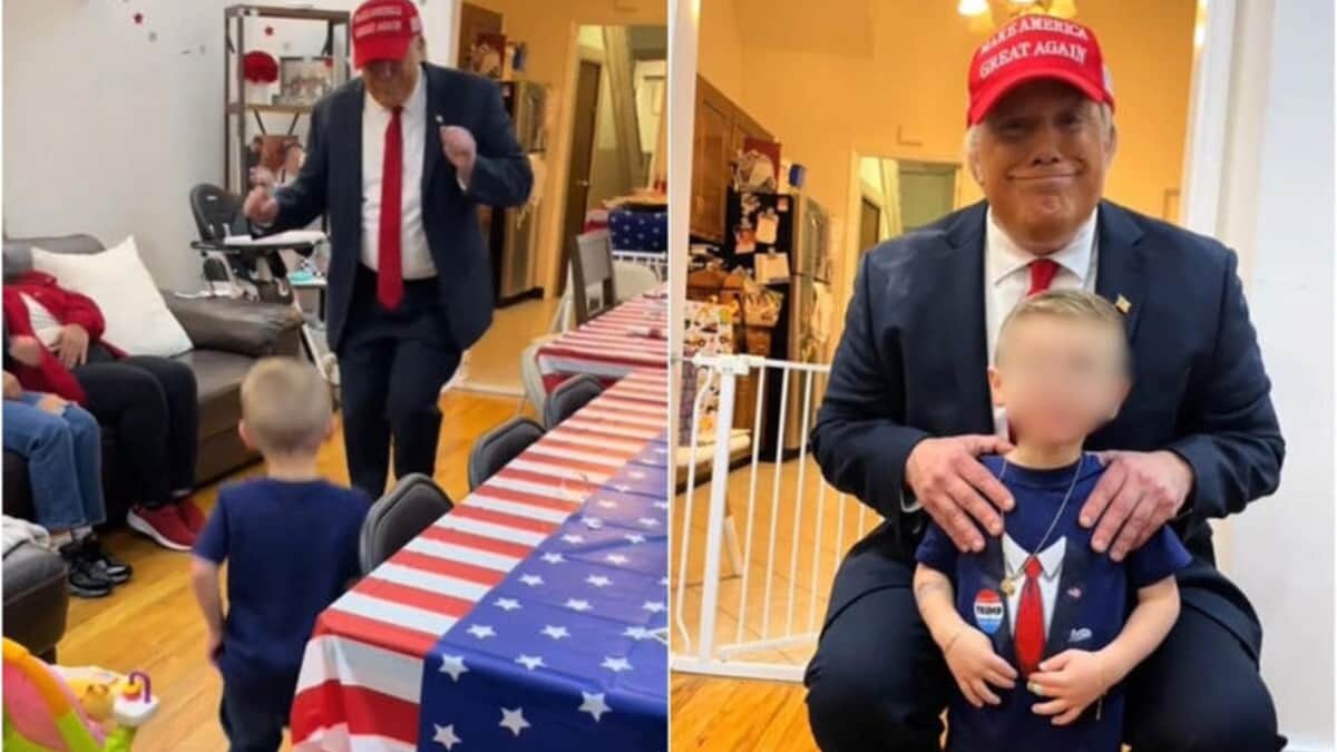 Video: Niño es sorprendido con la visita de Donald Trump; padres contrataron a un doble por su cumpleaños