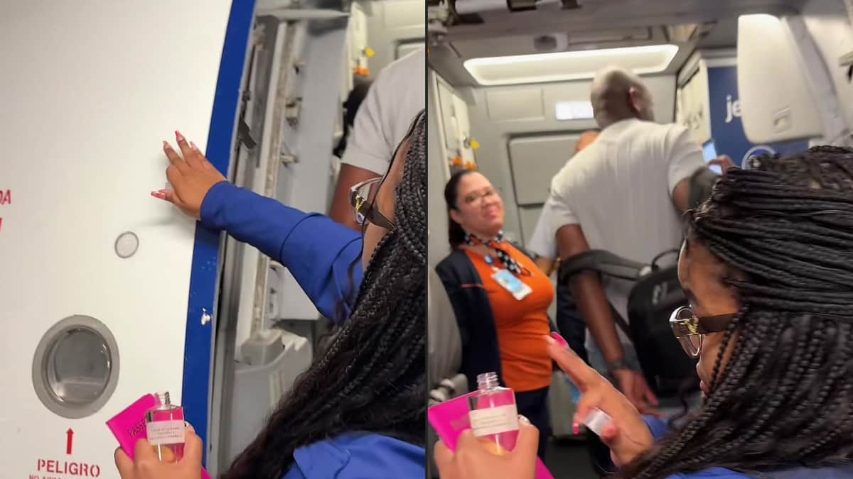 VIDEO: Pasajera de Florida unge con aceite bendito su avión antes de despegar