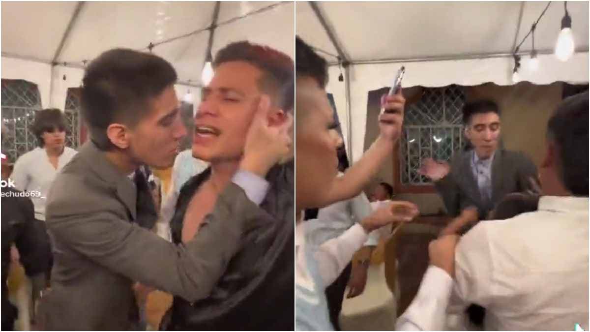 VIDEO: Invitado besa a novio frente a su esposa en plena fiesta de boda