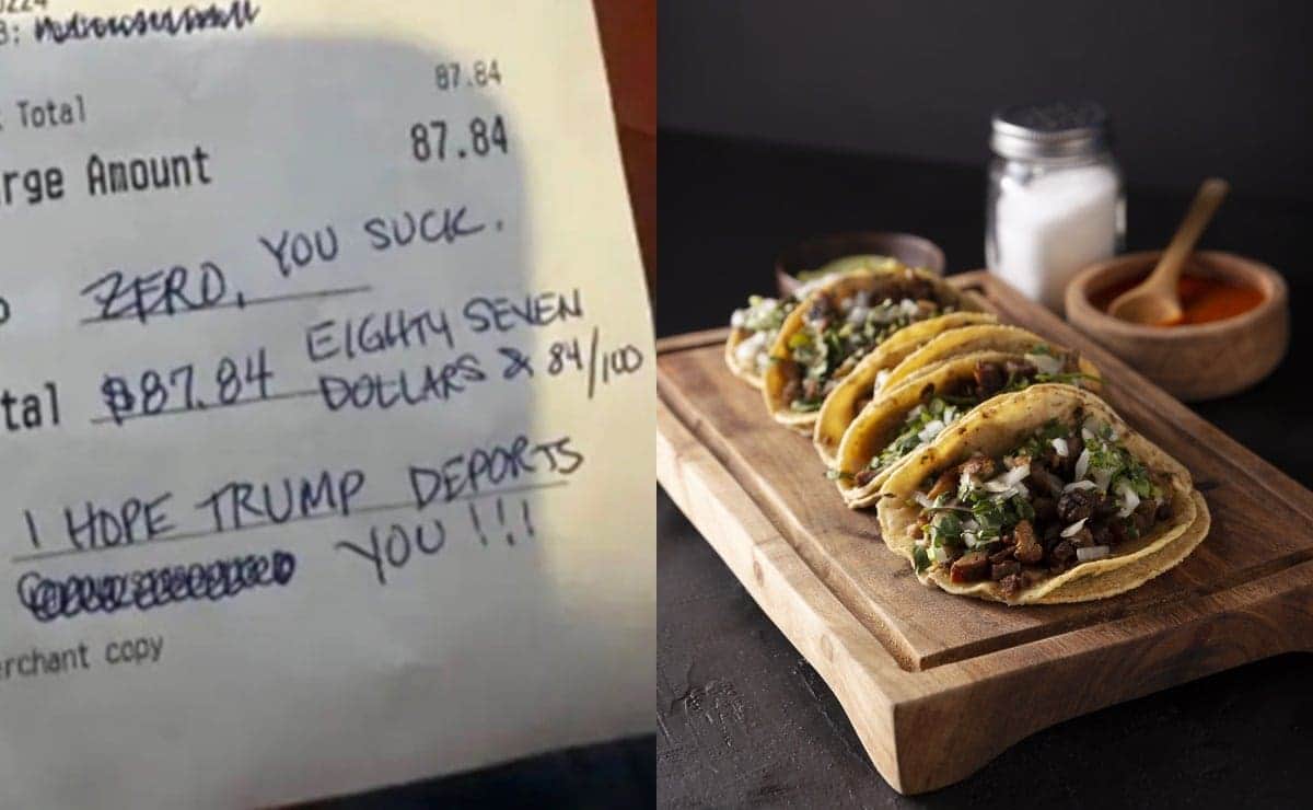 Mujer deja mensaje de odio a mesero en un restaurante de comida mexicana en Estados Unidos