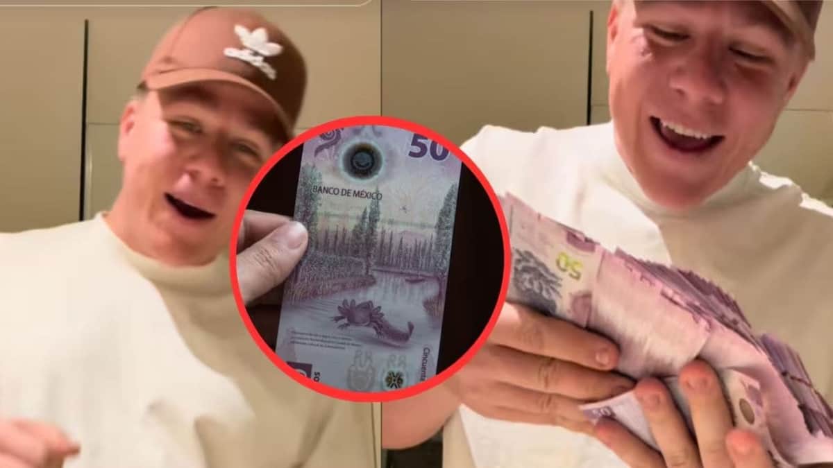 VIDEO: Influencer de Rusia bromea sobre coleccionar billetes de ajolote y su impacto en la economía de México