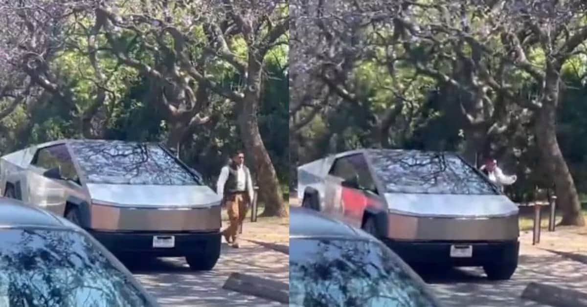 VIDEO: Critican a dueños de Cybertruck por estacionarla en carril de bicicletas en Chapultepec, CDMX