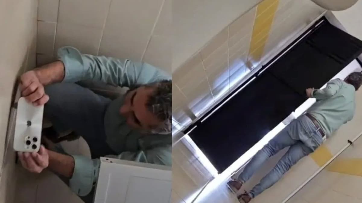 VIDEO: Mujer denuncia a hombre que la grabó en un baño de plaza Nuevo Vallarta, Nayarit