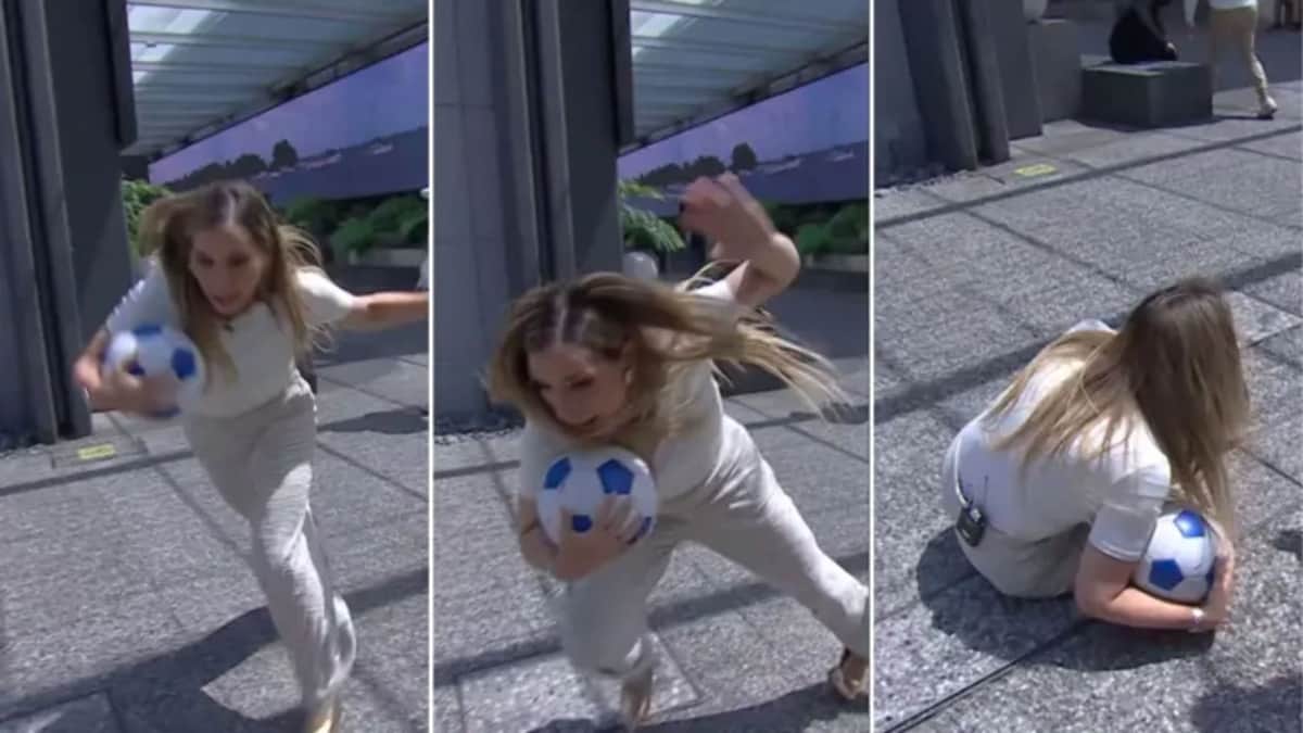 Video: Conductora de Venga la Alegría se cae en pleno programa durante dinámica