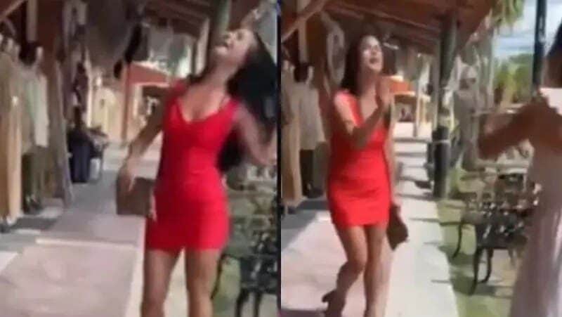 Video: Tras humillar a locatarios, habitantes avientan huevos a boutique de #LadyBacalar en QRoo