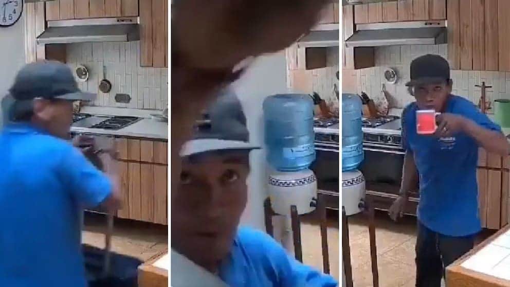 Video: Ladrón irrumpe en casa y se pone a desayunar frente a las cámaras de seguridad en Puebla