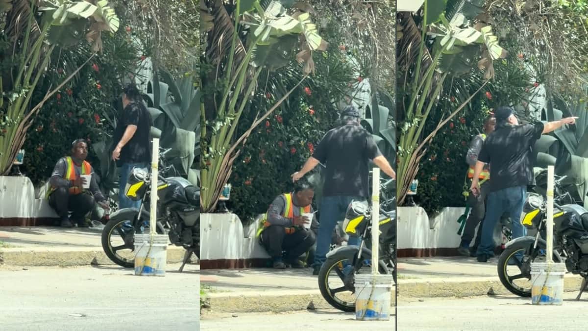 Sujeto de Estados Unidos agrede a un trabajador que comía fuera de su residencia en Sinaloa