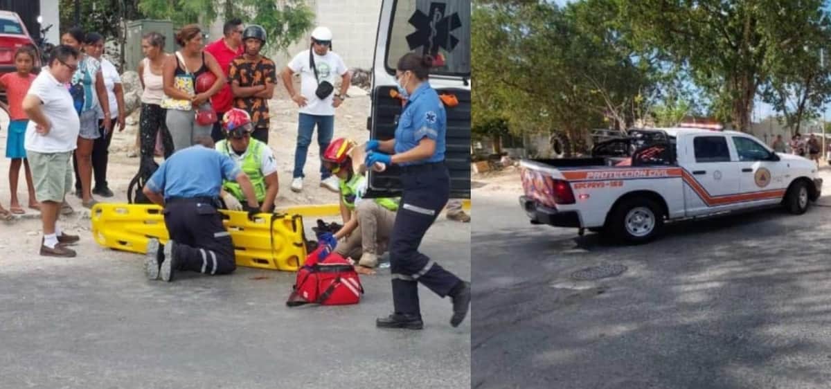 Se impacta motociclista en Playa del Carmen luego de esquivar a un perro