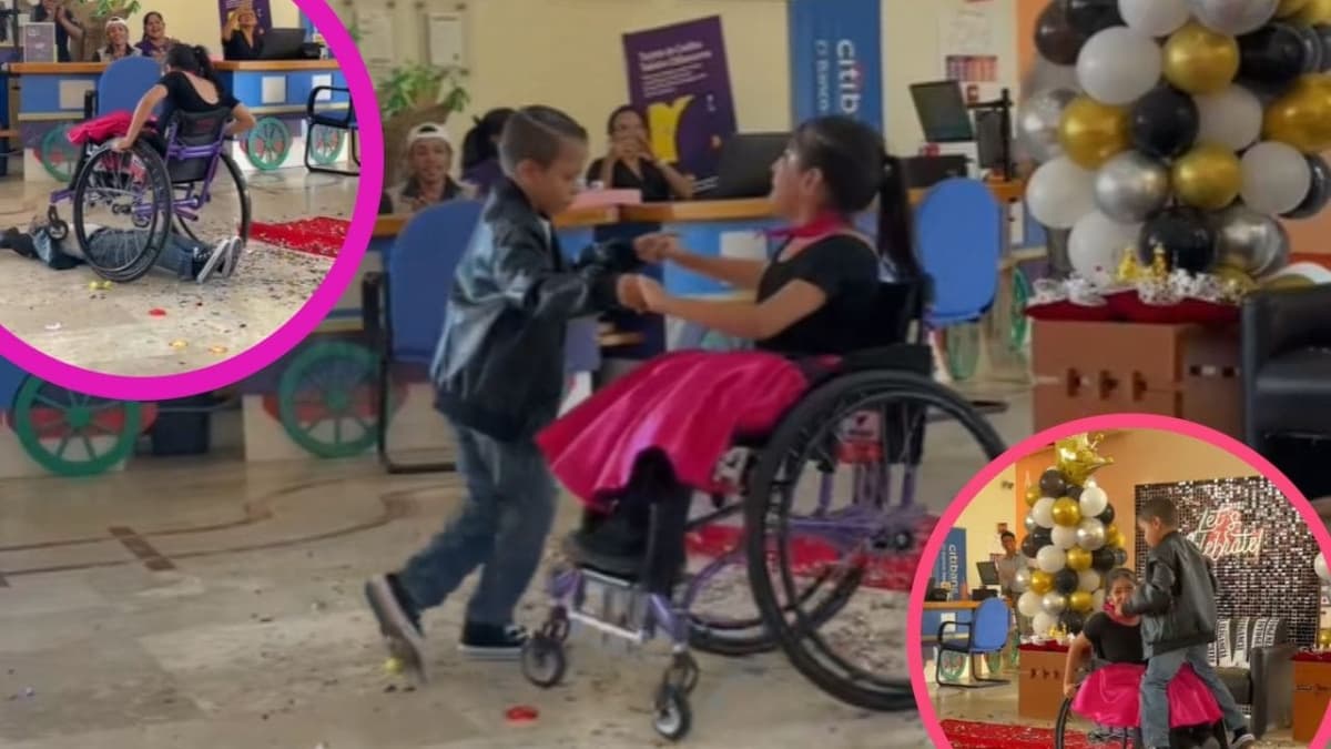 VIDEO: Niño y su amiga en silla de ruedas bailan al ritmo de Vaselina