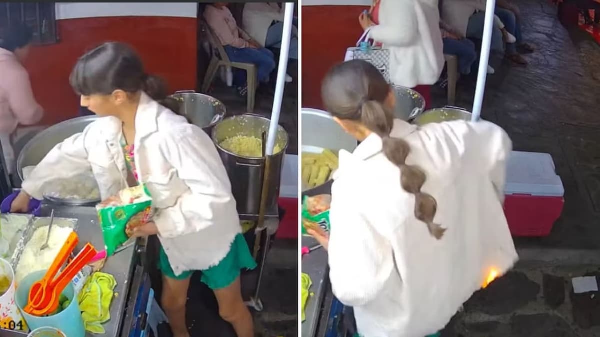 Video: Niña que compraba elotes mantiene la calma mientras su suéter se incendia