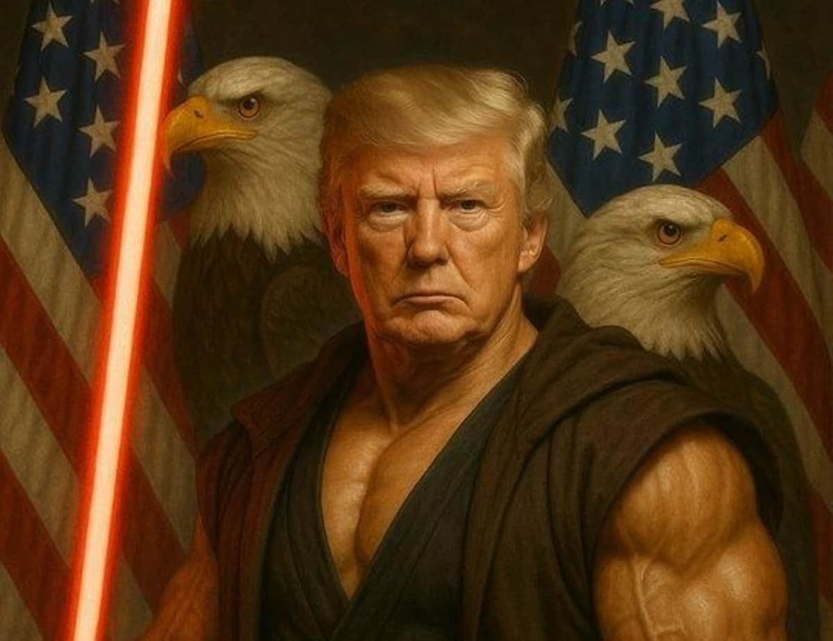 Casa Blanca celebra el Día de Star Wars con una imagen de Donald Trump convertido en Jedi