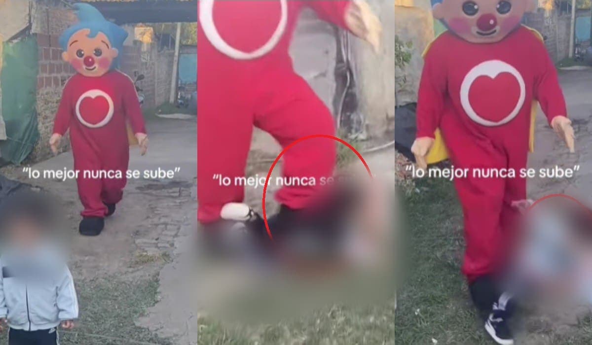 VIDEO: Botarga derriba a un niño en plena fiesta