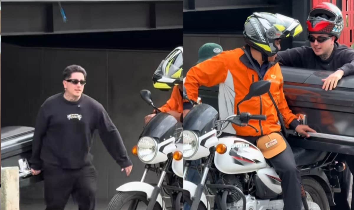 VIDEO: Influencer le pide a un motociclista llevar un ataúd