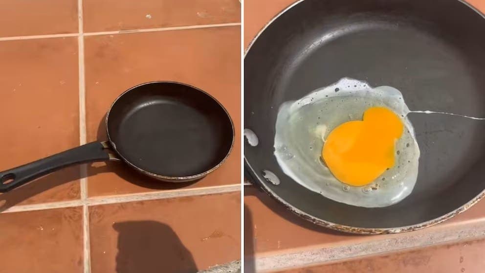 Video: Usuario de TikTok aprovecha ola de calor para cocinar un huevo bajo el sol en Monclova, Coahuila