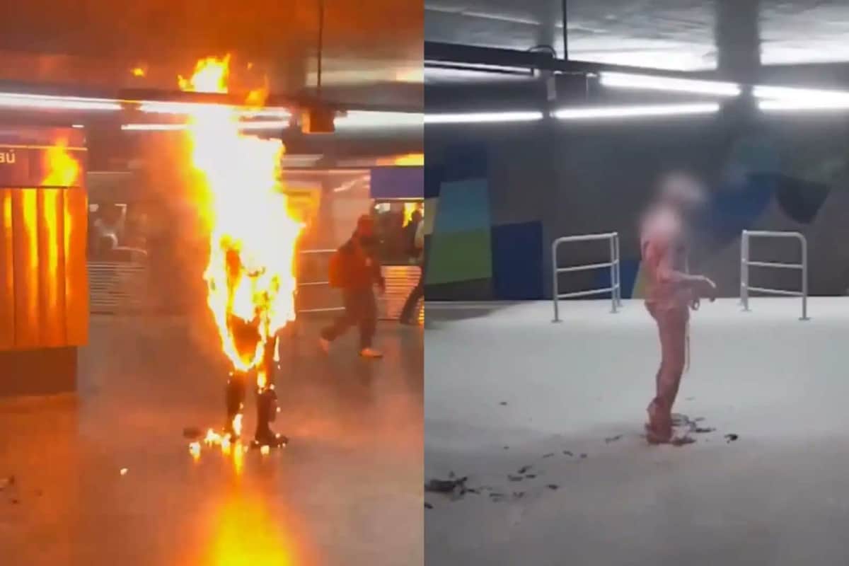 Video: Hombre se prende fuego en una estación de metro en Sao Paulo, Brasil