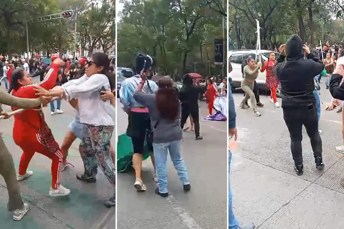 Video: Pelea entre ambulantes y feministas deja cinco heridos en Cdmx