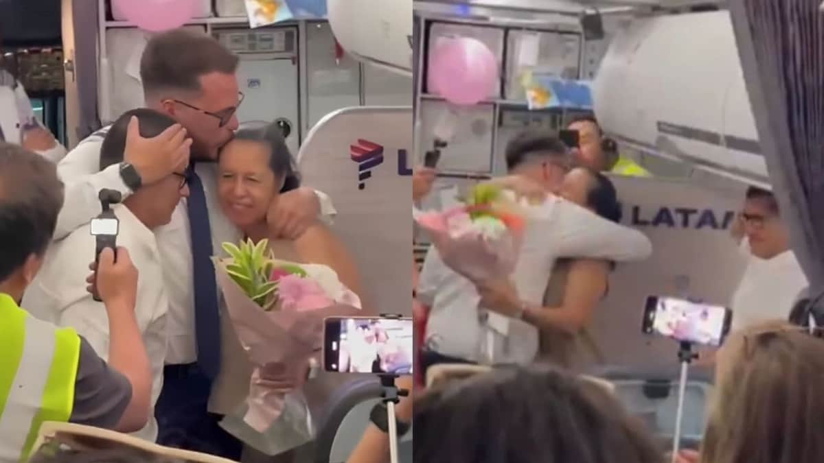 Video: Piloto de Colombia sorprende a sus padres, que iban a bordo en su primer vuelo como capitán