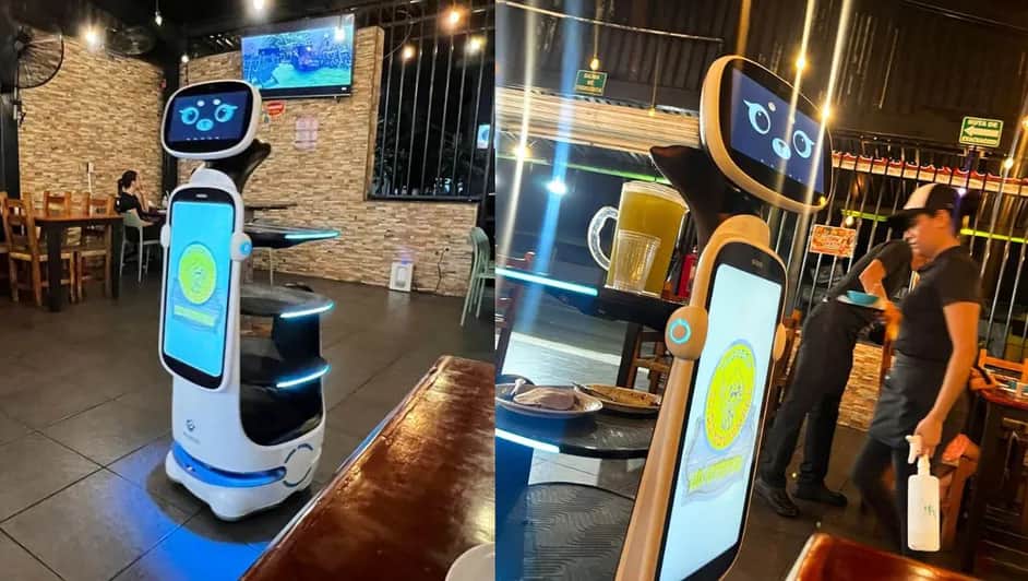 Video: Robot mesero atiende a comensales de taquería en Ciudad Madero, Tamaulipas