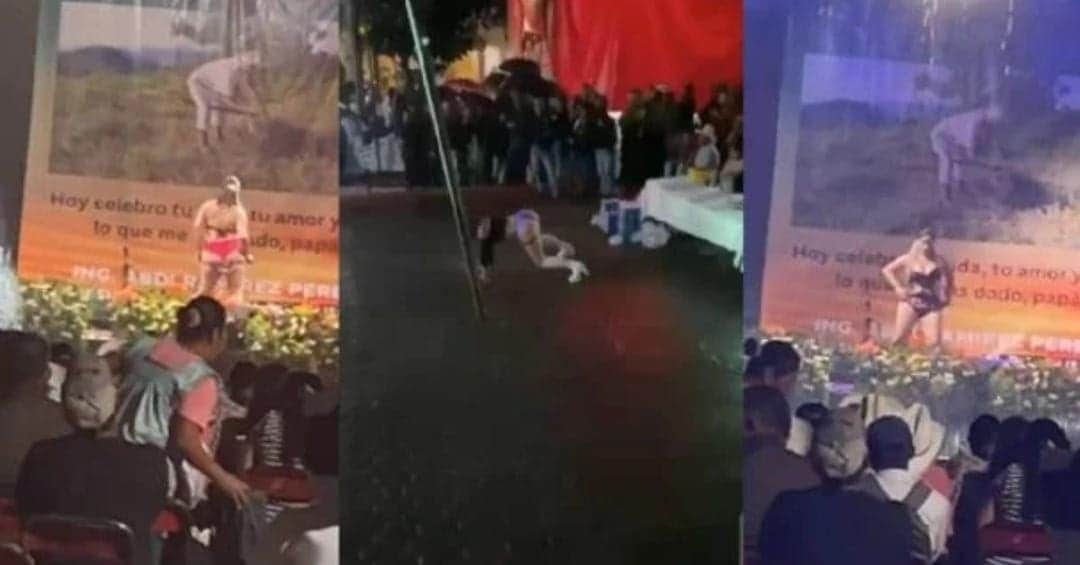Denuncian que Ayuntamiento de Olintla, Puebla, festejó el Día del Padre con bailarinas exóticas