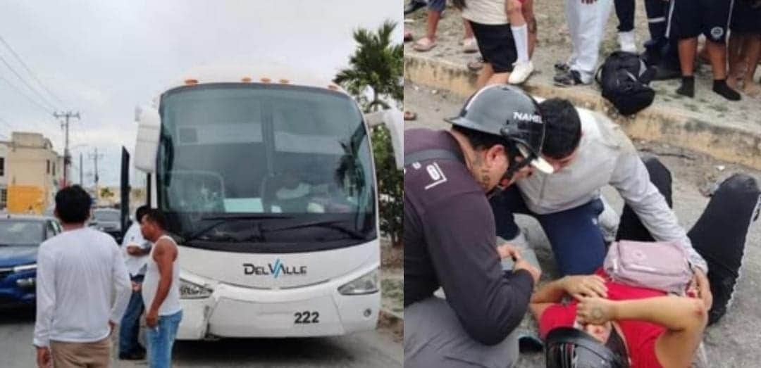 Chofer de autobús Del Valle arrolla a madre e hija en Cancún; vecinos quisieron golpearlo