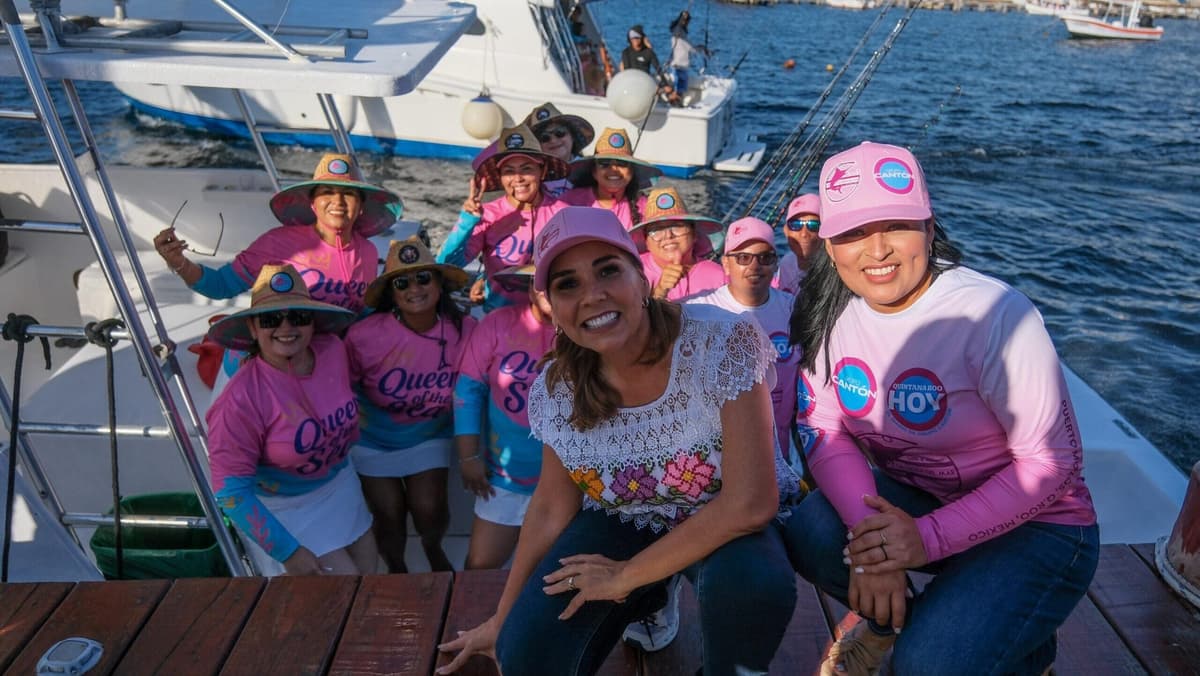 En Puerto Morelos, Mara Lezama enaltece la participación de las mujeres al inaugurar la octava edición del Torneo Internacional de Pesca Femenil “La Diosa del Mar”