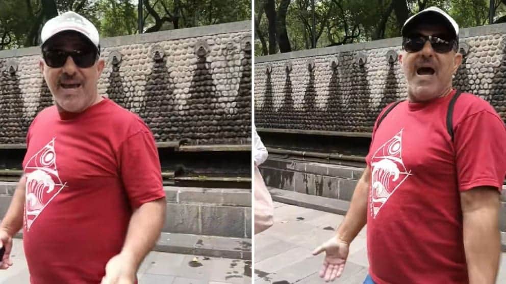 Video: Exhiben a turista de Estados Unidos por orinar en jardín del Bosque de Chapultepec