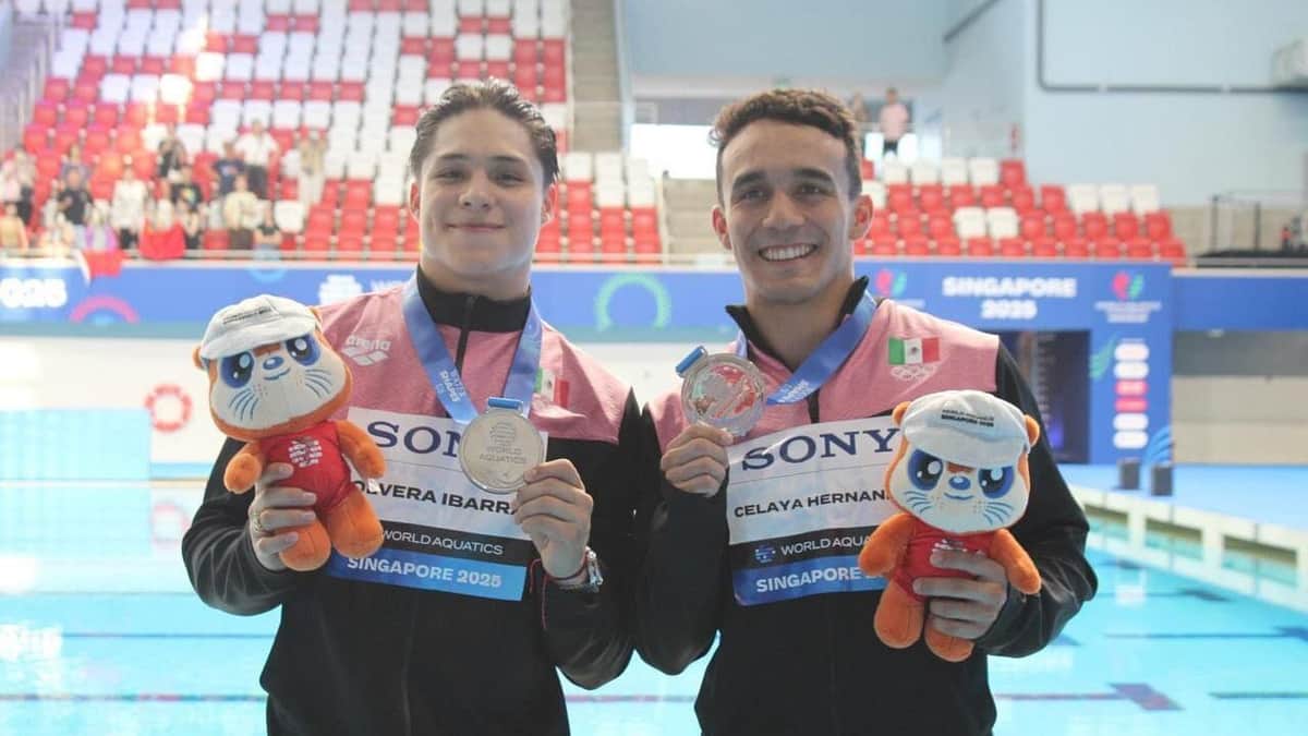 Video: Juan Celaya y Osmar Olvera ganan plata para México en el Mundial de Clavados en Singapur