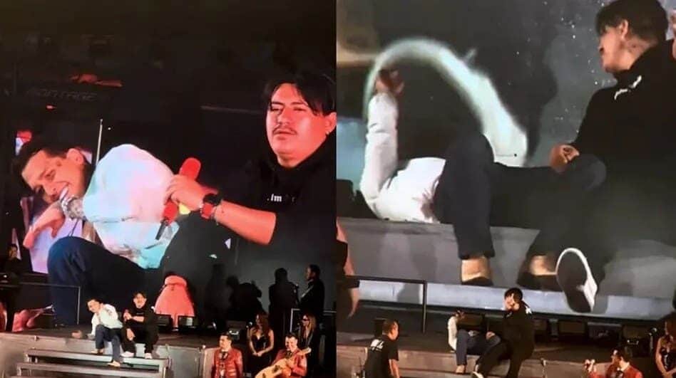 Video: Captan a Christian Nodal en presunto estado de ebriedad durante concierto en Jalisco